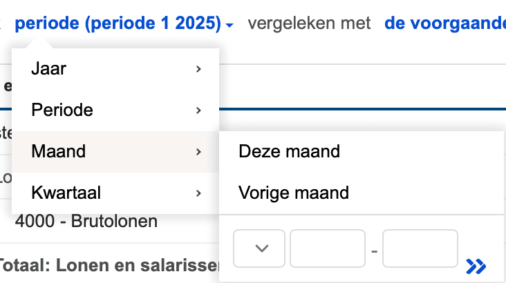 Exact Online Month Selector