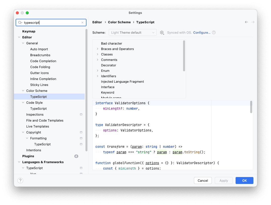 WebStorm Settings