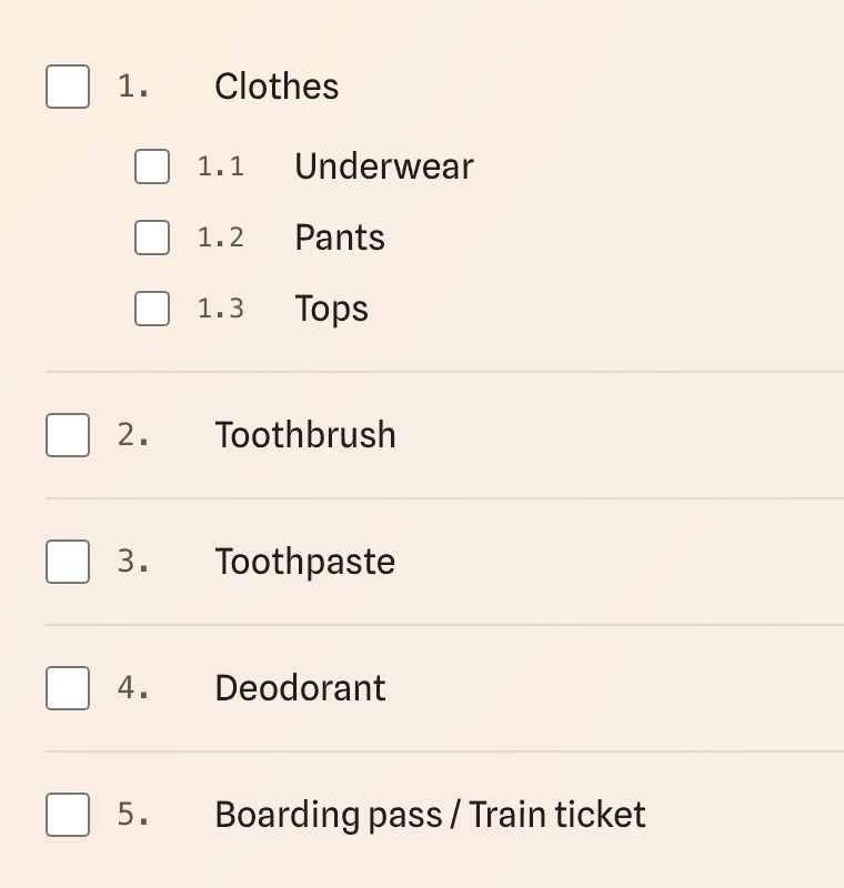 Checklist